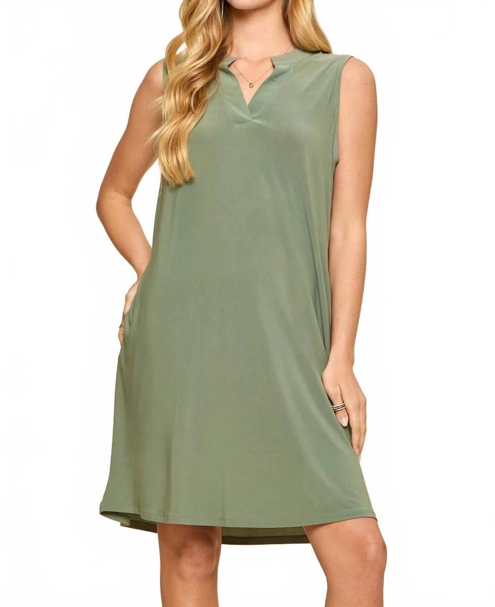 NEW DEAR SCARLETT sleeveless mandarin color lizzy dress in pistachio